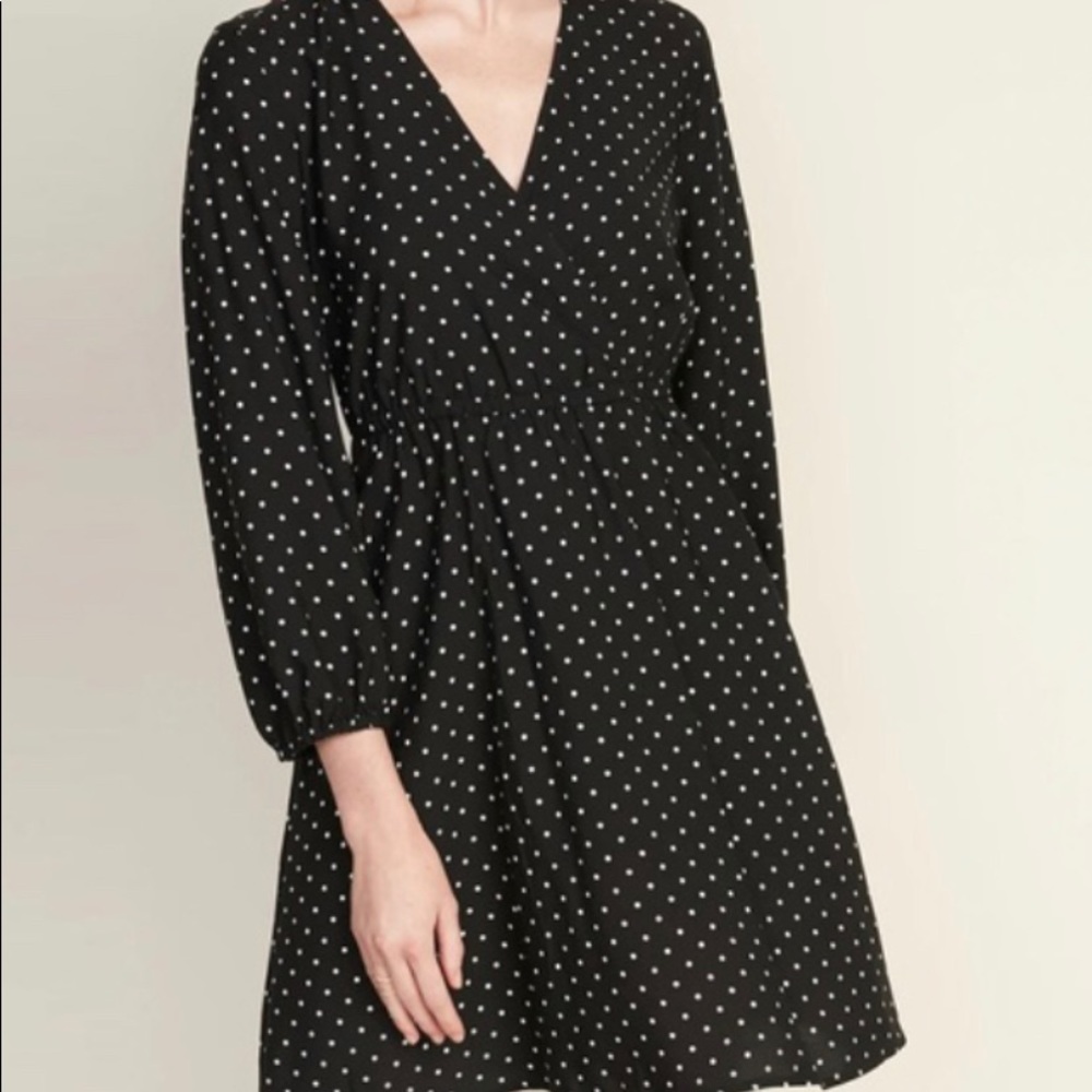 NWT Old Navy Black and White Polka Dot Dress